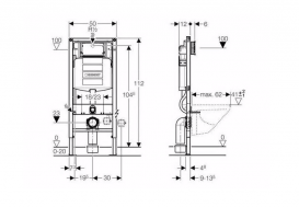 Комплект инсталляция Geberit Duofix 111.362.00.5 + унитаз Flaminia APP AP118 с крышкой Soft Close QKCW05