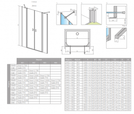 Комплект неподвижных элементов душевой двери Radaway Nes Black DWD II 87х200 см черный/прозрачное стекло 10041087-54-01