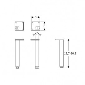 Комплект ножек для тумбы Geberit Selnova Square алюминий белый 501.423.01.1