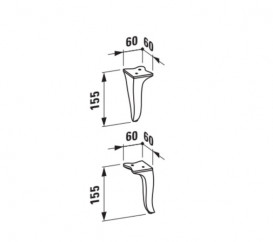 Комплект ножек для тумбы под раковину Laufen The New Classic металл белый матовый H4060740851701