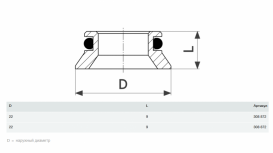 Комплект перехідників Viega 1096.9 d22 латунь 308872