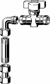 Комплект подключения для счетчика воды Viega 2026.9 Rp¾ бронза 277529