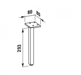 Комплект регулируемых ножек для мебели Laufen Pro S 29,3 см алюминий хром H4831050960041