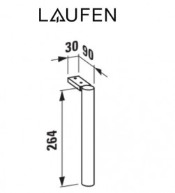 Комплект регульованих ніжок для тумби під раковину Laufen Base 26,4 см анодований алюміній H4029901100001