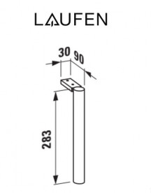 Комплект регульованих ніжок для тумби під раковину Laufen Base 28,3 см анодований алюміній H4029911100001