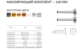 Комплект прихованого монтажу Теrma 160 мм антрацит TGPAN002
