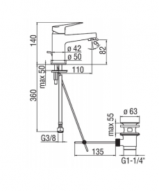 Комплект смесителей Blues для ванной 3 в 1 хром BS101111