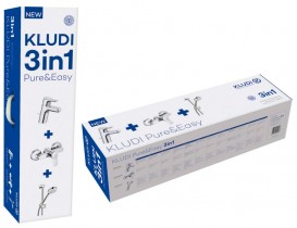 Комплект смесителей для душа с душевым гарнитуром 3 в 1 Kludi Pure&Easy латунь хром 378450565
