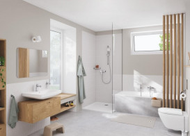 Комплект смесителей для ванной Grohe Cubeo 3 в 1 с душевым набором хром UA125246M