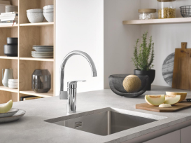 Комплект змішувачів для ванної Grohe Eurosmart 4 в 1 з душовим набором та змішувачем для кухні хром UA123248M3