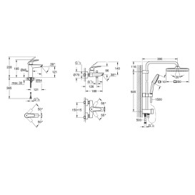 Комплект смесителей для ванной Grohe Eurosmart 3 в 1 с душевым набором хром UA123246R1