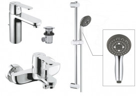 Комплект змішувачів для ванної Grohe QuickFix Get 3 в 1 з душовим набором хром UA202701MQ