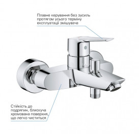 Комплект змішувачів для ванної Grohe QuickFix Start 3 в 1 з душовим набором хром UA202301ME