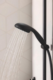 Комплект змішувачів для ванної Grohe QuickFix Start 3 в 1 із душовим набором чорний матовий UA303301MQ