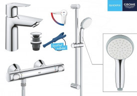 Комплект змішувачів для ванної Grohe QuickFix Precision Flow 3 в 1 з душовим набором хром UA202503TE