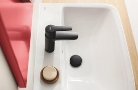 Комплект змішувачів для ванної Grohe QuickFix Start 3 в 1 із душовим набором чорний матовий UA303301SQ