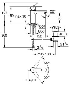 Комплект змішувачів для ванної Grohe QuickFix Get 3 в 1 з душовим набором хром UA202702MQ