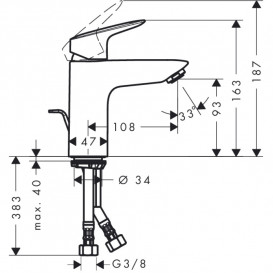 Комплект змішувачів для ванної Hansgrohe Logis 3 в 1 з душовим набором хром 1082019