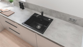 Комплект смесителей для ванной и кухни Grohe QuickFix Start 4 в 1 с душевым набором черный матовый UA303311MK