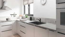 Комплект смесителей для ванной и кухни Grohe QuickFix Start 4 в 1 с душевым набором черный матовый UA303311MK