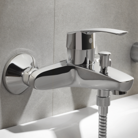 Комплект смесителей для ванной с душевым гарнитуром Grohe Eurosmart 3 в 1 хром 123238