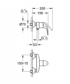 Комплект смесителей для ванной с душевым гарнитуром Grohe Euroeco 3 в 1 хром 123232