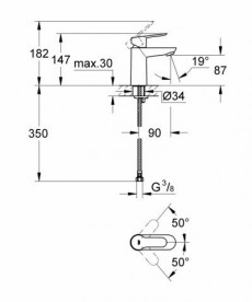 Комплект смесителей для ванной с душевым гарнитуром Grohe BauEdge латунь/пластик хром 123365S