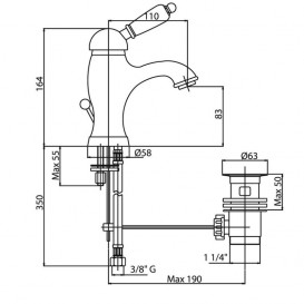Комплект смесителей для ванной с душевым гарнитуром Fiore Imperial хром IMPERIALSET2X1