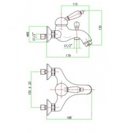 Комплект смесителей для ванной с душевым гарнитуром Fiore Imperial хром IMPERIALSET2X1