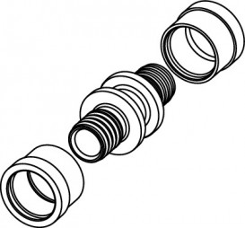 Комплект соединения труба-труба с пресс-втулками TECE TECEflex для труб SLQ 16-16 мм 77220016