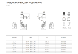 Комплект Теrma Dexter регулирующий угловой правый сатин TGERCD2-ST
