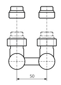Комплект Теrma інтегрований запірний кутовий латунь сатин WRZOSSC1-ST