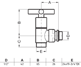 Комплект Теrma Minimalist регулюючий кутовий латунь матова мідь TGERME003