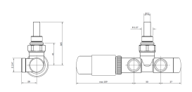 Комплект Теrma Unico All in One термостатичний кутовий з трубкою лівий хром TGETUNICLKCRO