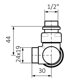 Комплект термостатический Теrma интегрированный угловой левый латунь сатин WRZT5G1-ST