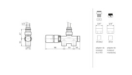 Комплект термостатический Теrma интегрированный прямой ось 50 CYLINDER с трубкой латунь сатин WRZT5G7-ST