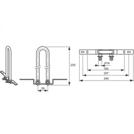 Монтажний вузол для підключення радіатора Tece TECEflex настінний 16х15 L330 мм 714905