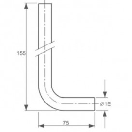 Комплект трубок медных SLHK для подключения радиаторов Tece TECEflex Г -образные никелированные 15 мм L155 мм 730025