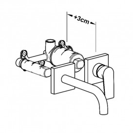 Комплект подовження для змішувача одноважільного прихованого монтажу для раковини Tres 30 мм 21830010