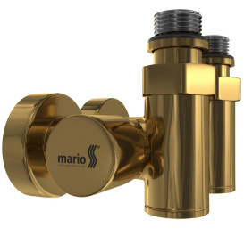 Комплект угловых кранов для полотенцесушителя Mario под ТЭН золото 4820258983759