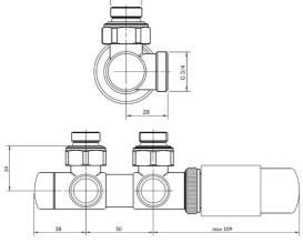 Комплект вентилів інтегрований термостатичний Terma Twins All in One правий чорний мат TGETTWINPK9M5