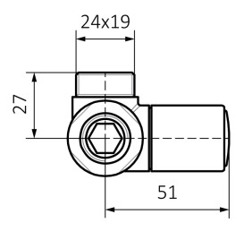 Комплект вентилей Теrma регулирующий трехосный левый латунь сатин WRZRC31-ST