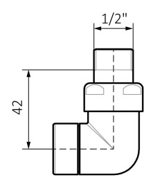 Комплект вентилів Теrma регулюючий трьохосьовий правий латунь сатин WRZRC32-ST