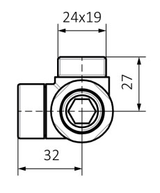 Комплект вентилів Теrma регулюючий трьохосьовий правий латунь сатин WRZRC32-ST