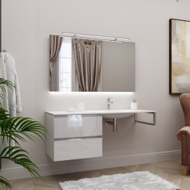 Консоль c раковиною Marsan Nikolet 120х50 МДФ білий/скляна раковина Nikolet3-120х50white