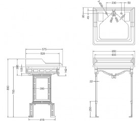 Консоль для раковины Burlington 60 см белый алюминий T43 WHI
