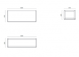 Консоль для раковини Catalano Horizon 120 см підвісна нержавіюча сталь 5S1255000