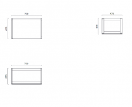 Консоль для раковины Catalano Horizon 70 см подвесная черный матовый 5S7550NS