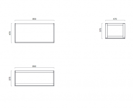 Консоль для раковини Catalano Horizon 95 см підвісна білий матовий 5S10050BM