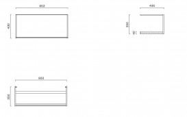 Консоль для раковини Catalano New Premium 95х43 см чорний матовий 5ST100GRNS